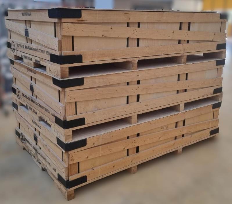 Lot de 3 caisses de transport en bois 2200 x 1500 x 400mm